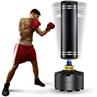 Kitopa Saco de boxeo de pie libre- soporte para saco de boxeo pesado con base de ventosa para adultos y jóvenes hombres…